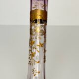 Antique purple tinted glass vase | ribbon/bow and flowers