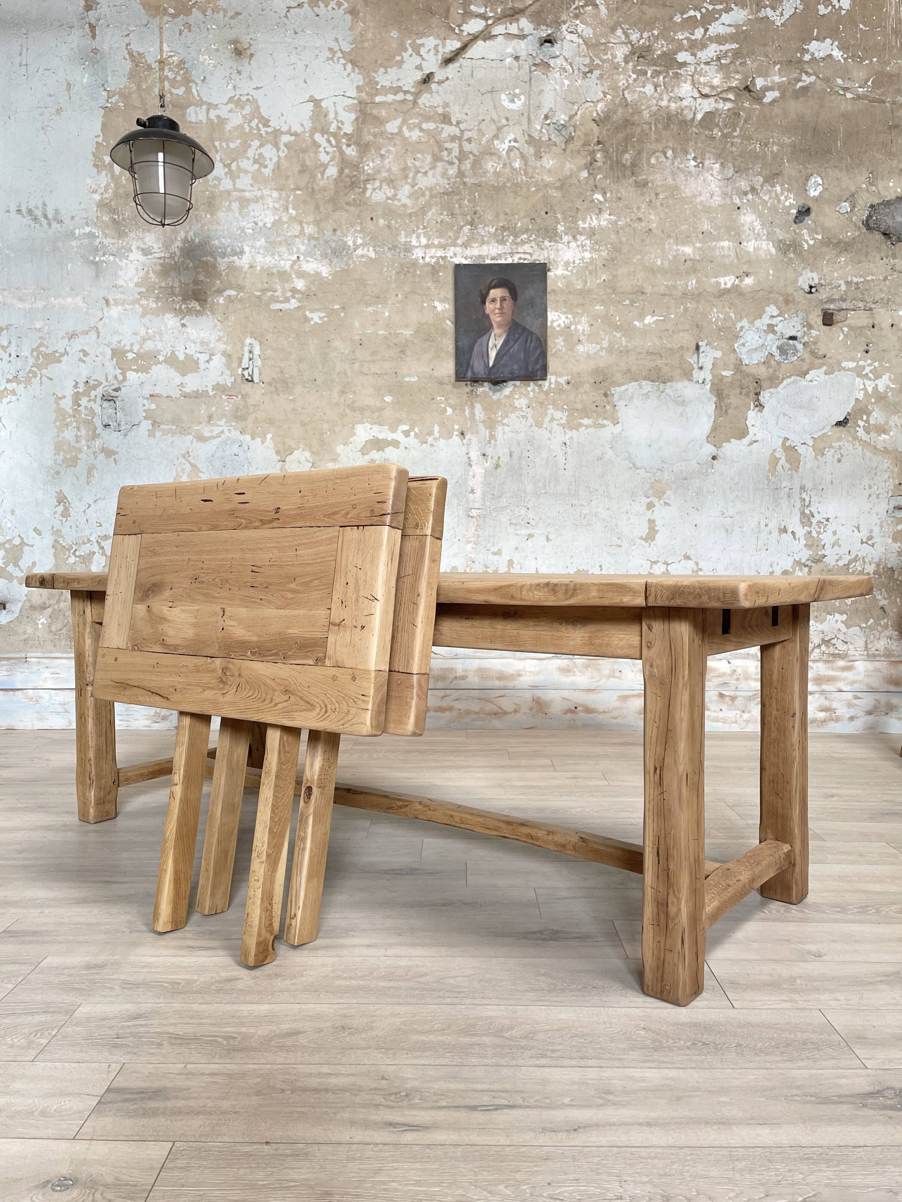 Solid oak farm table