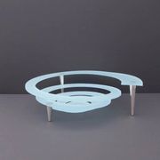 "Spirale" fruit bowl by Giuseppe Rocco for RSVP in glass and silver-plated metal, Italy 1980
