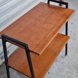 Teak and metal side table