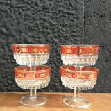 4 70's dessert/champagne glasses