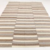 8x10 Brown Beige Rug For Living Room Kilim Rug, 226x306Cm