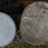 Bassine zinc couvercle jardin