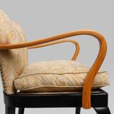 Art Deco side chair in beech wood, France 1940s