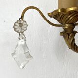 Paire d'appliques en laiton avec pampilles style rocaille