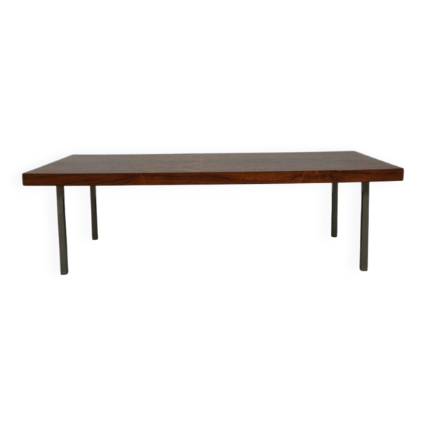 Table basse, palissandre et chrome, années 1960