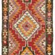 Turkish Handwoven Vintage Herki Kilim 100 cm x 345 cm