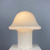Large XL mushroom table lamp in white glass entirely white Peill and Putzler 1970