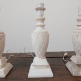 Mid-century white marble swedish table lamp