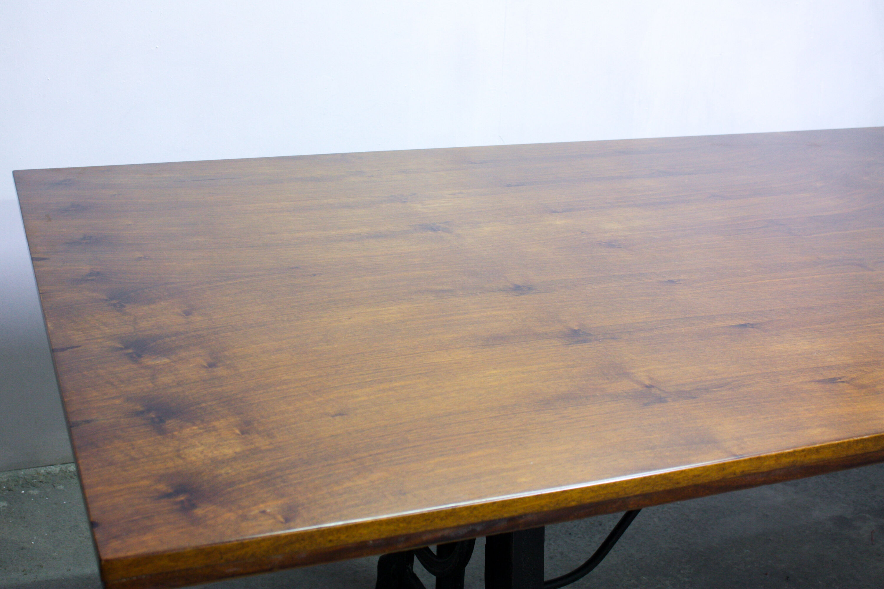 Walnut industrial table, 1950s