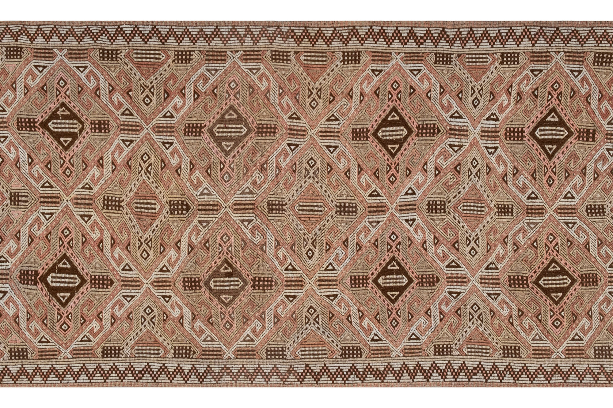 Turkish jajim runner hand woven wool nomad runner rug 140 x 320 cm