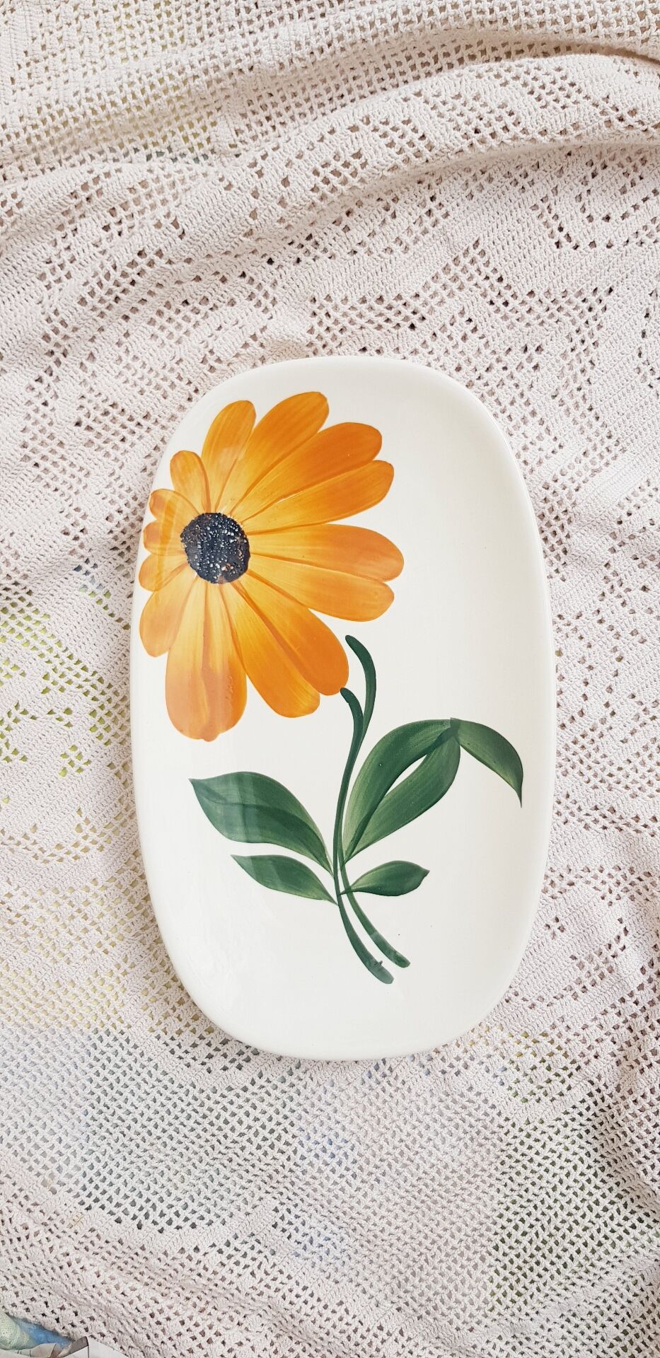 Serving dish Gien sunflower design