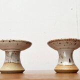 Mid-century Danish studio ceramic candle holders, 1960s, set of 2.