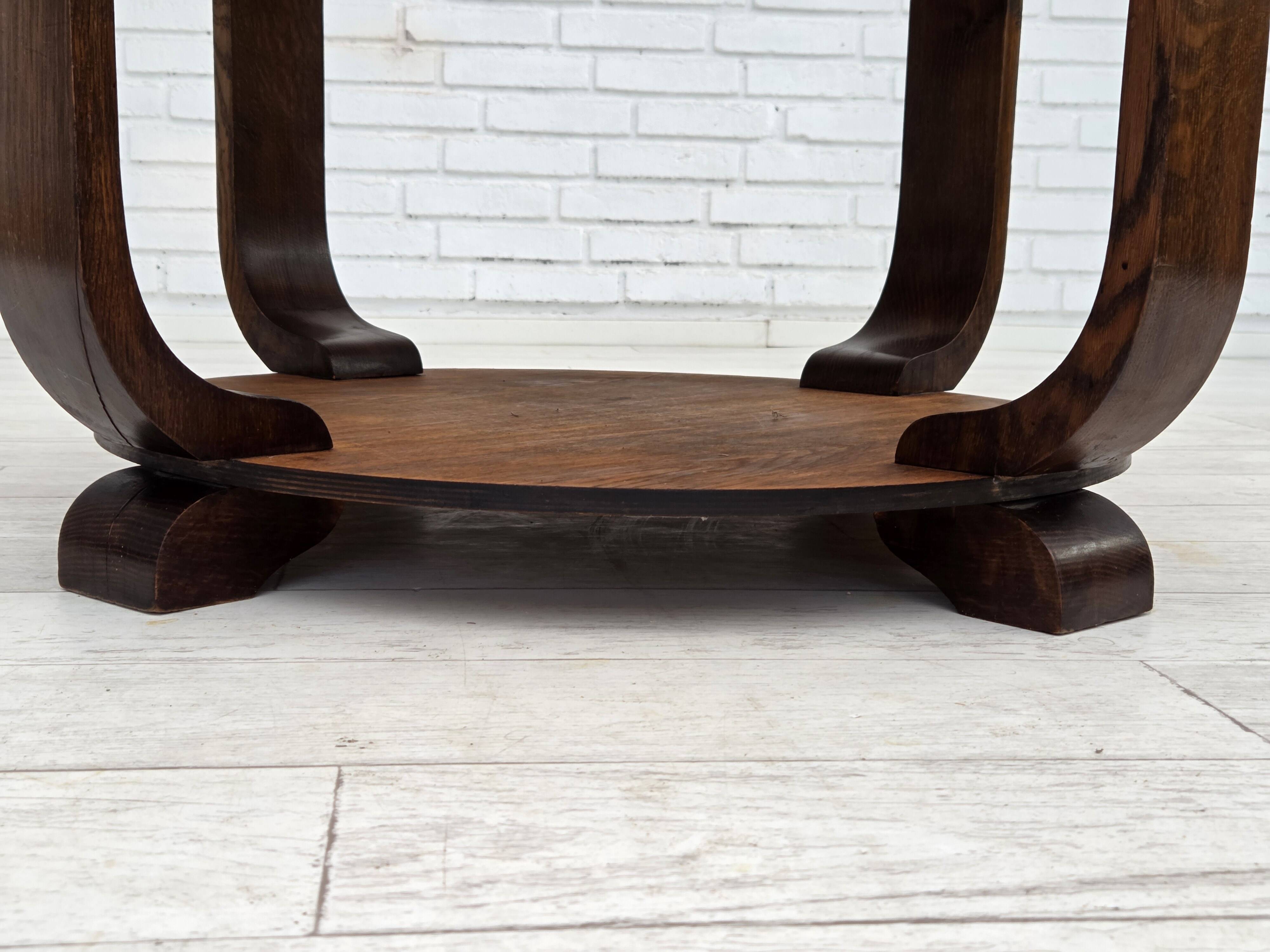 1950s, Danish artdeco coffee table, oak wood.