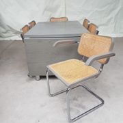 6 Vintage late mid century Marcel Breuer cesca  chairs & a dining table by habitat