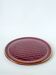 Large burgundy barbotine ceramic cake dish with braided effect 1960