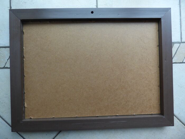 Frame in marbled gilded wood with glass 57.50 x 42.50 cm