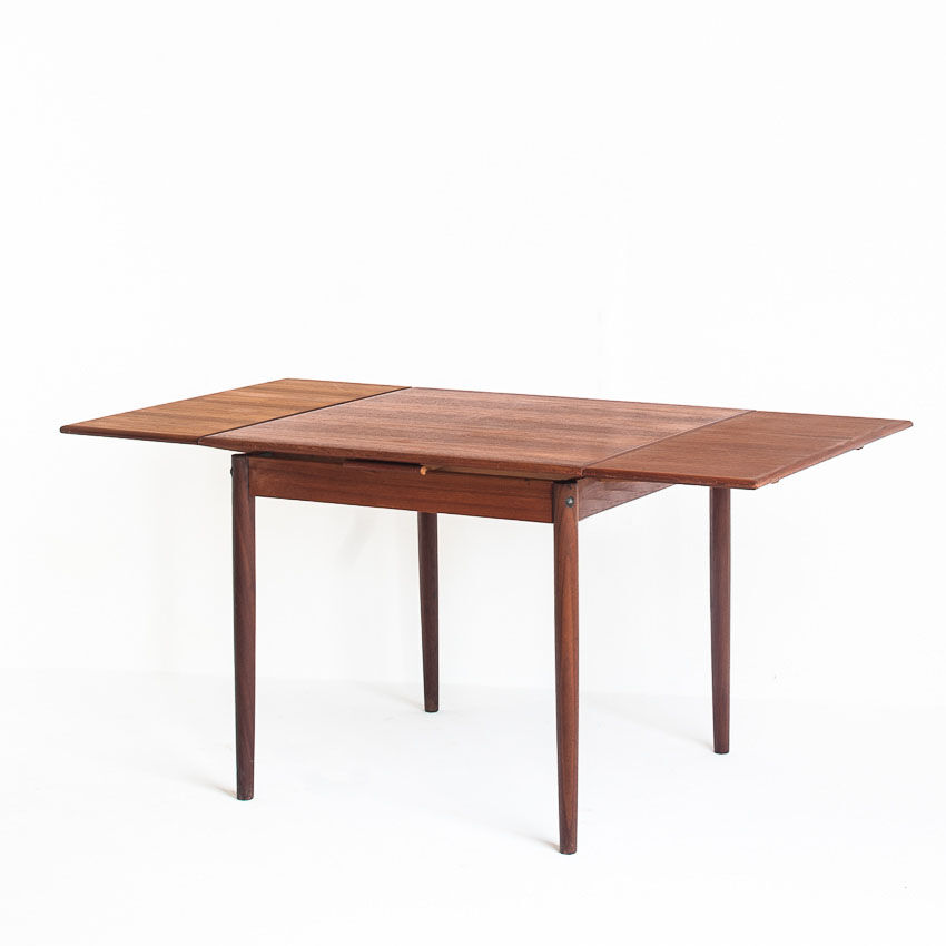 Teak dining table with Scandinavian-style extensions - France, 1960