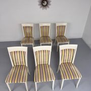 6 thonet gebruder designer chairs with crackle lacquer finish, 1980s vintage