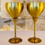 Pair of vintage brass tumblers