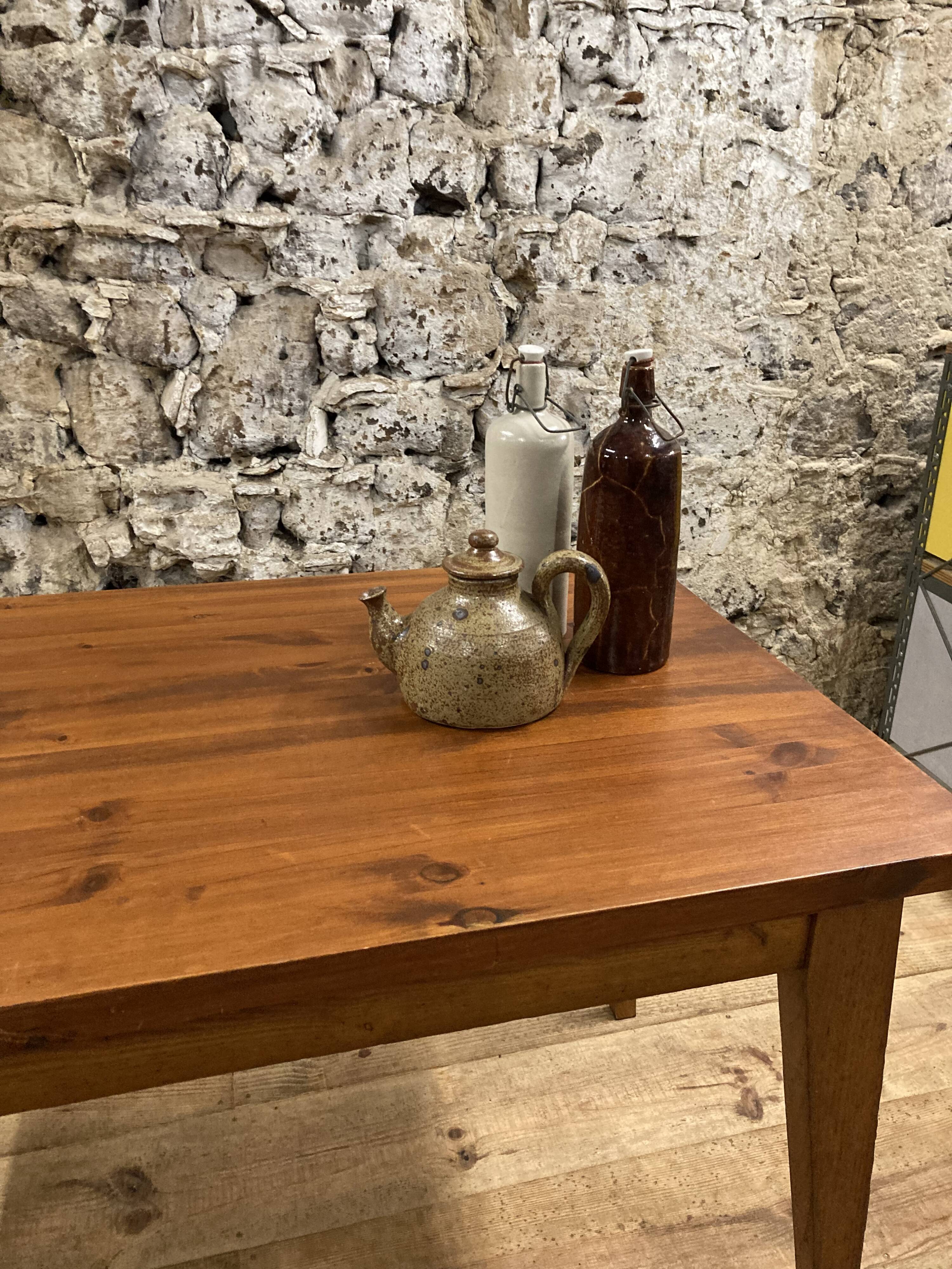 Breton stoneware teapot / vintage glazed ceramic pottery