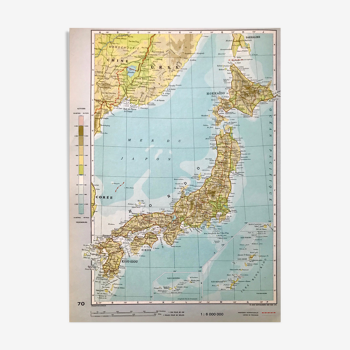 Carte ancienne du Japon 1962