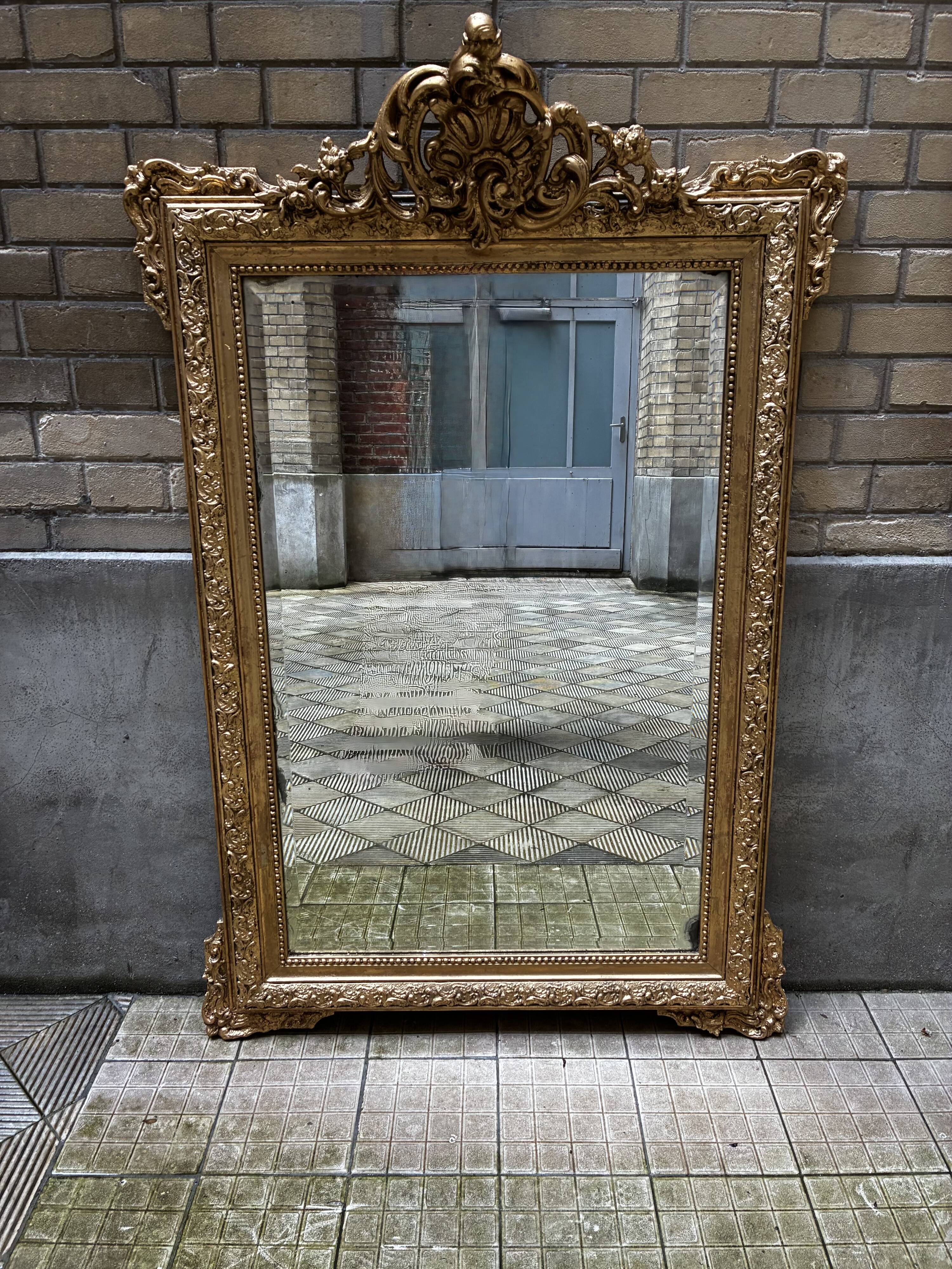 Large antique mirror in Louis XV style