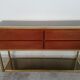 Console à tiroirs en laiton et bois années 70