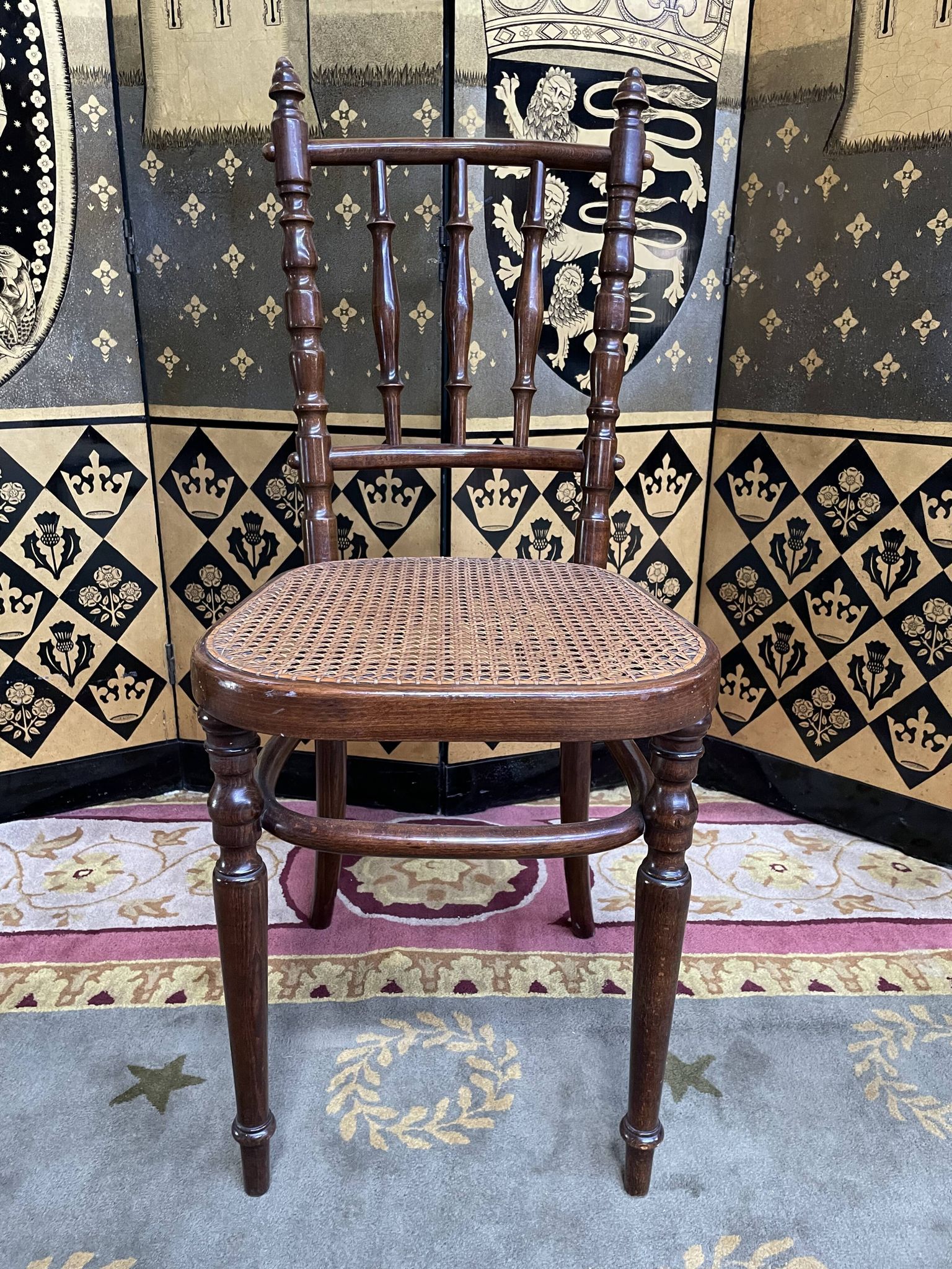 Suite of 8 bistro chairs in cannage FISCHEL