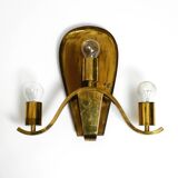 Pair of large heavy Mid Century brass wall lights from a German church