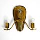 Pair of large heavy Mid Century brass wall lights from a German church