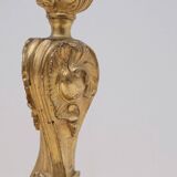 Pair of louis xv style rocaille candlesticks, slodtz model, 19th century