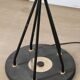 Vintage Arlus floor lamp in black lacquered metal and opaline globes, 1960