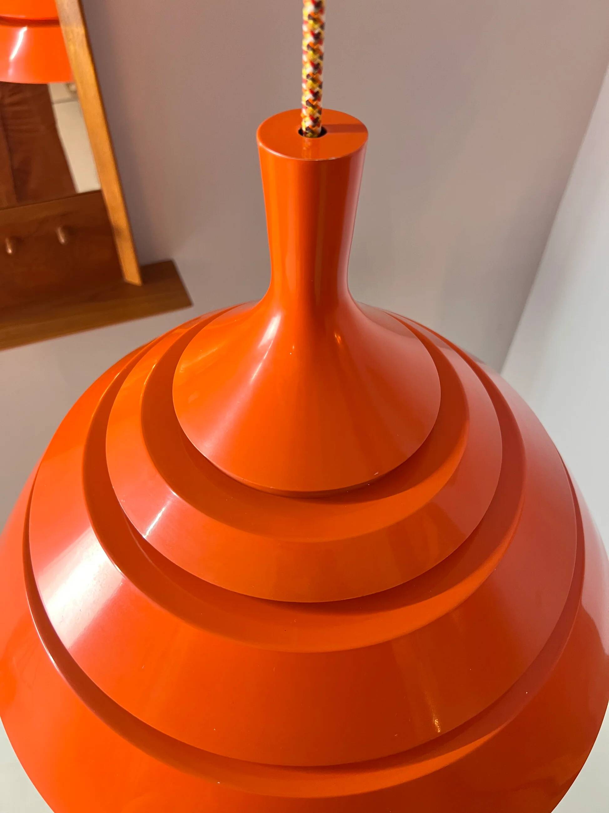 Orange pendant lamp by Hans-Agne Jakobsson for Lyfa