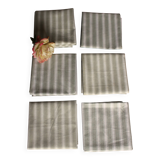 6 vintage striped mattress ticking napkins