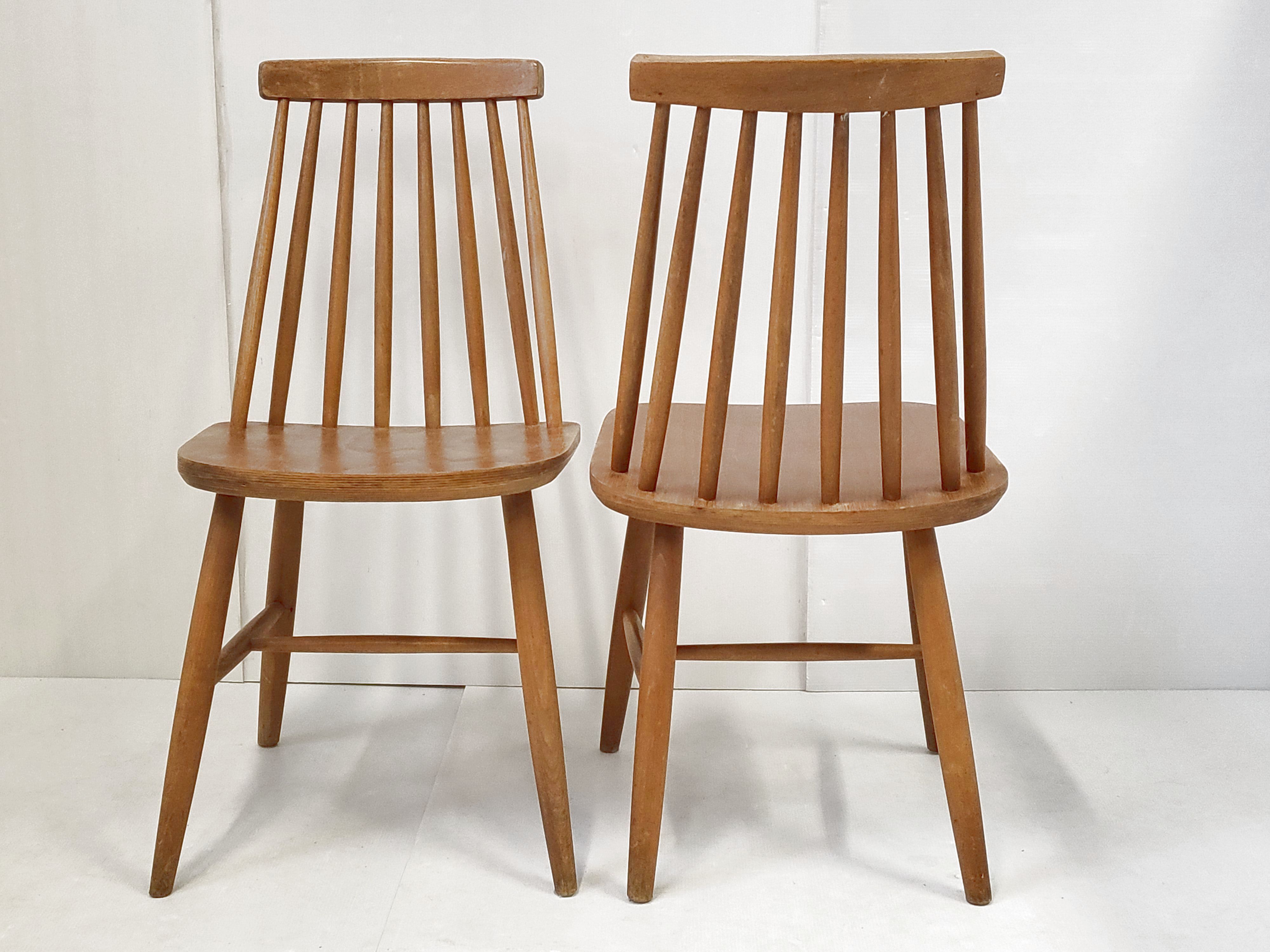 Suite of 4 vintage Scandinavian chairs 1960
