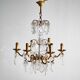 Chandelier cage with pendants and brass frame in Louis XV style