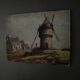 Huile sur carton représentant un moulin XXe par L. Ganthier