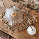 Opaline pendant light, khaki twisted cables