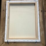 Oil on canvas placed on its framed reflection
