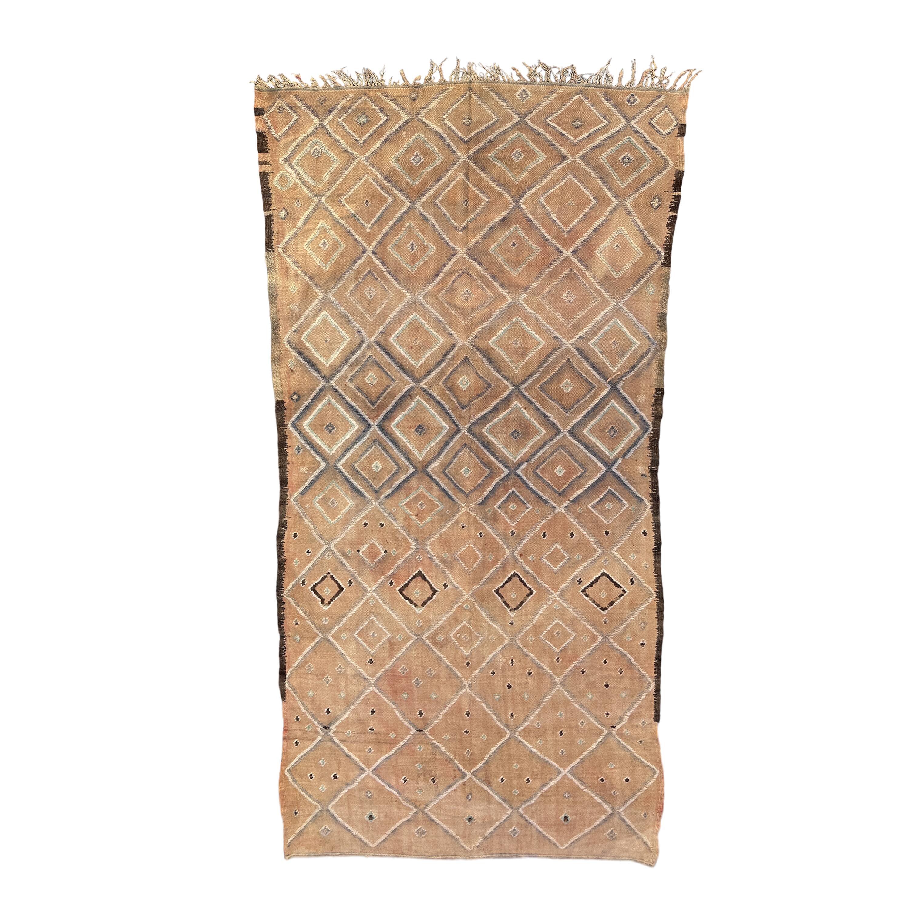 Kilim Boujad beige Berber rug - 157 x 326 cm