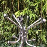 70s design parrot coat rack in chrome metal