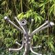70s design parrot coat rack in chrome metal