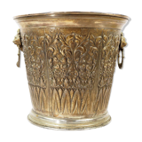 Champagne bucket in brass regrowth silver with lion handles, 1900s