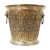 Champagne bucket in brass regrowth silver with lion handles, 1900s