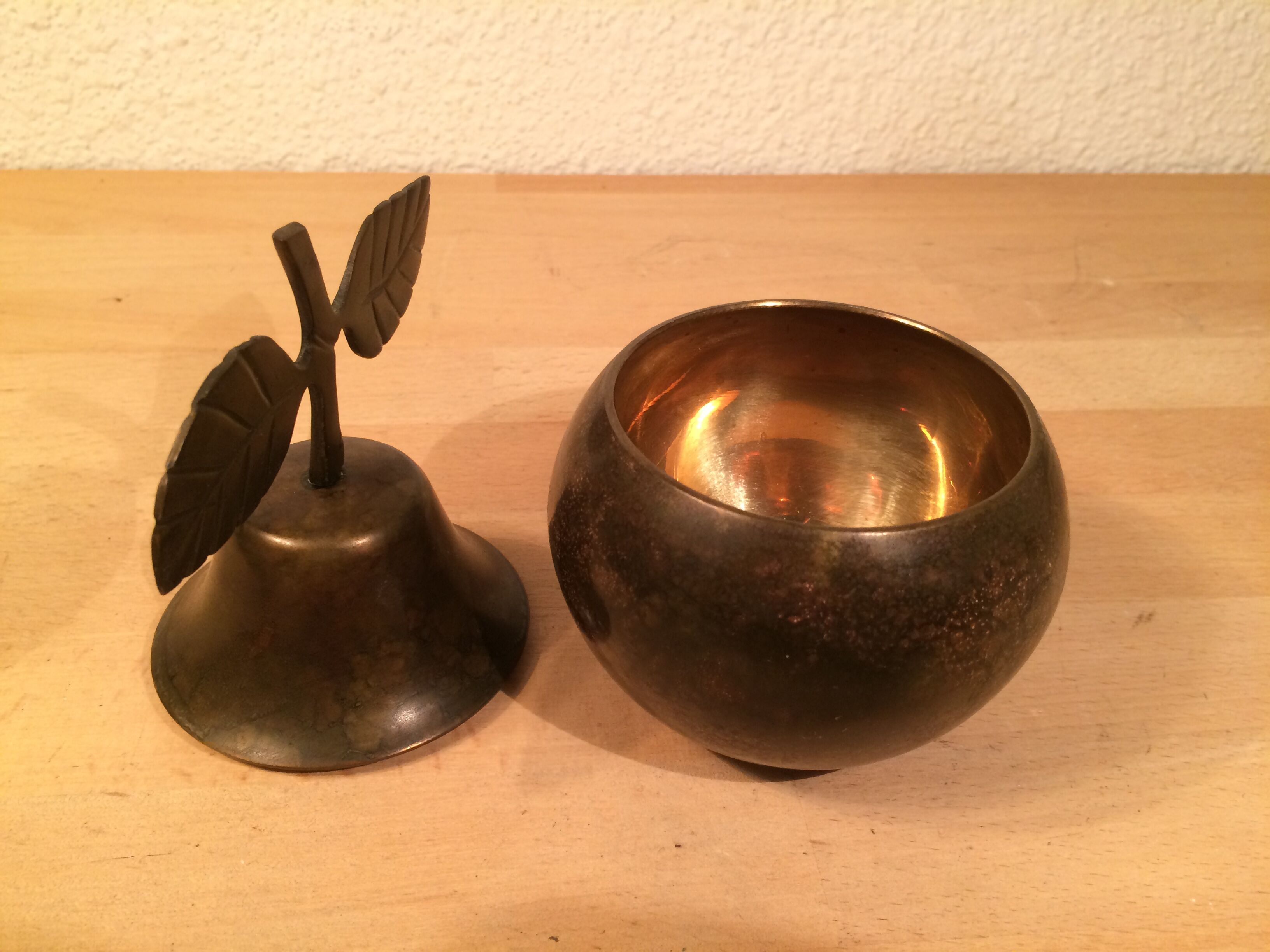 Vintage brass pear box