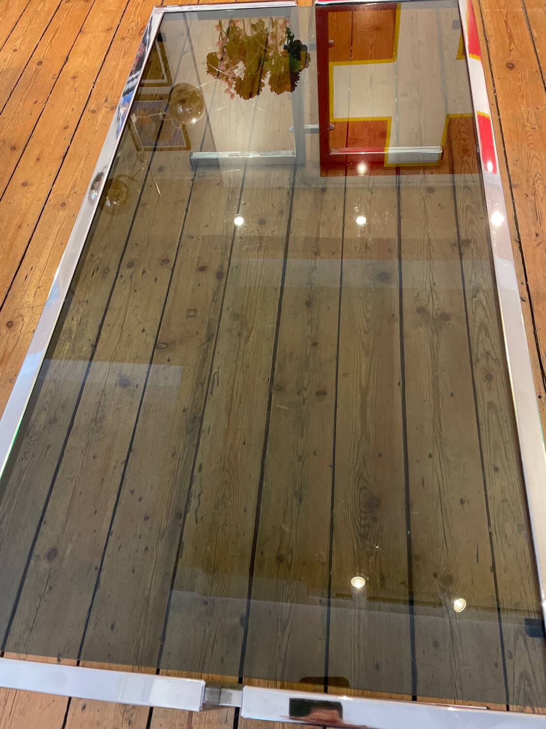 Vintage chrome coffee table