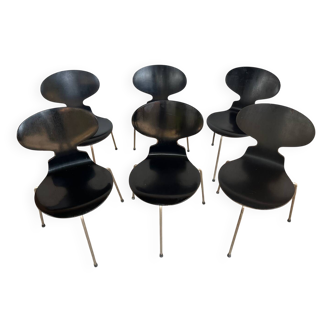 6 chaises fourmi - Arne Jacobsen (années 50)
