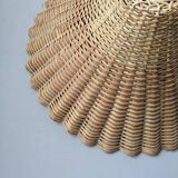 Vintage rattan wicker lampshade pendant light, handmade bohemian