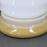 Czechoslovak midcentury ceramic table lamp with opaline glass, 1960s